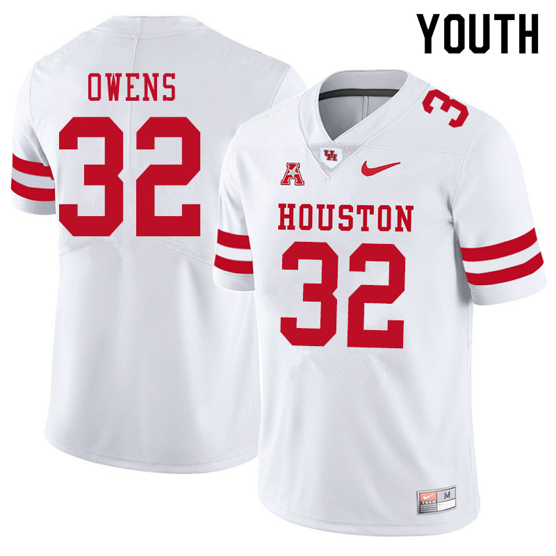 Youth #32 Gervarrius Owens Houston Cougars College Football Jerseys Sale-White